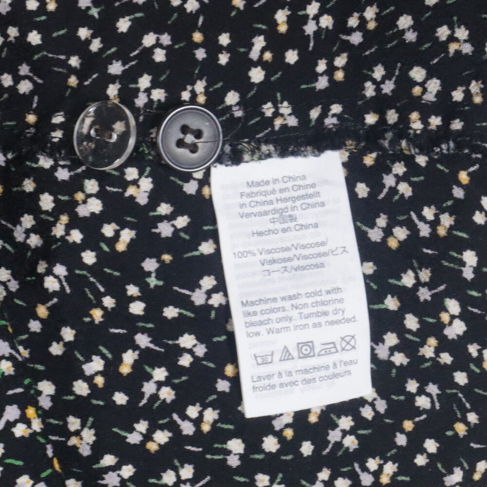 Madewell Women Button-Wrap Dress in Playground Posies Dress Size L Black Floral - Picture 9 of 16